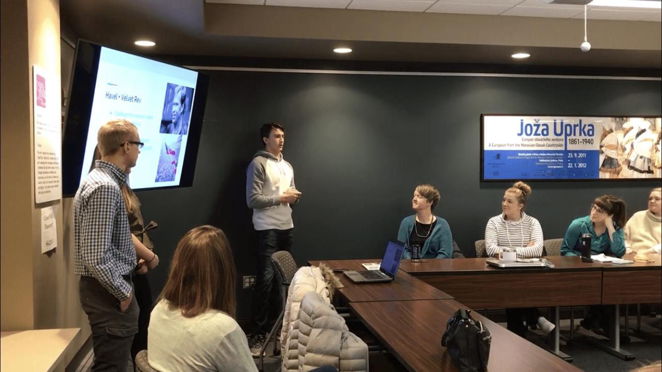 Iowa Big students giving a presentation