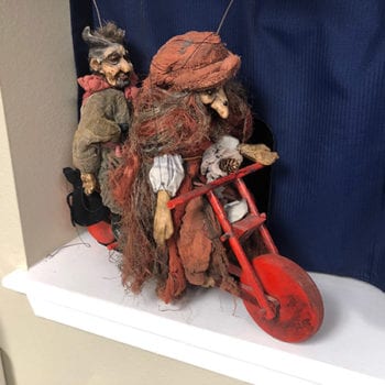Puppets on a motorcycle