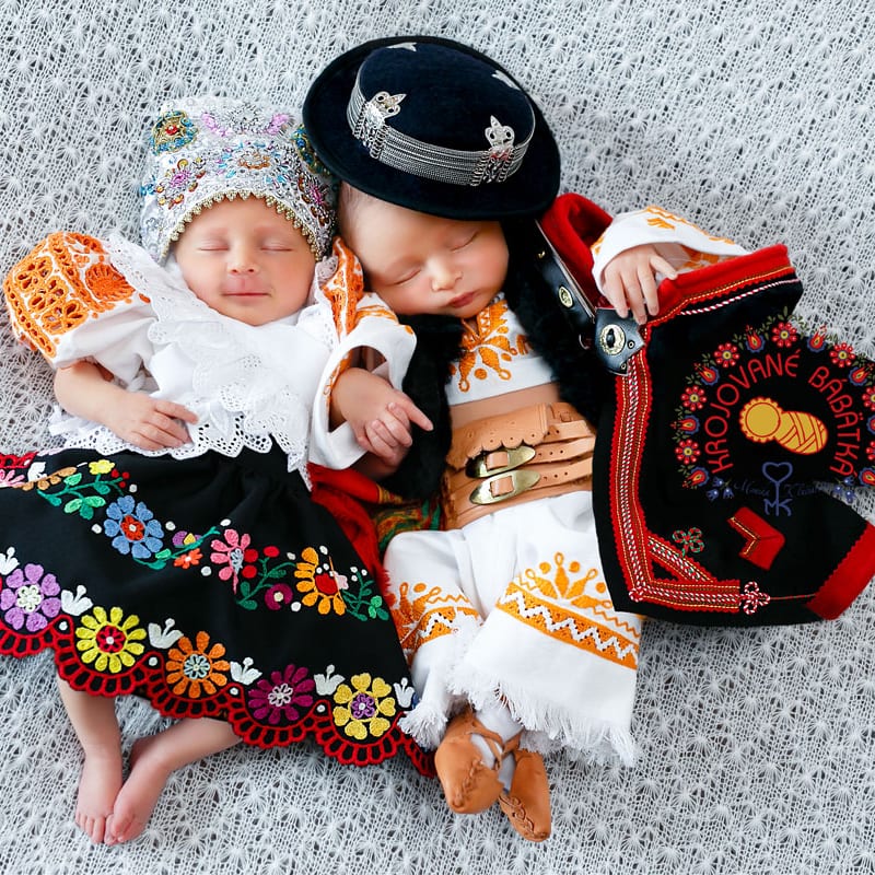 Babies in Slovak Dress