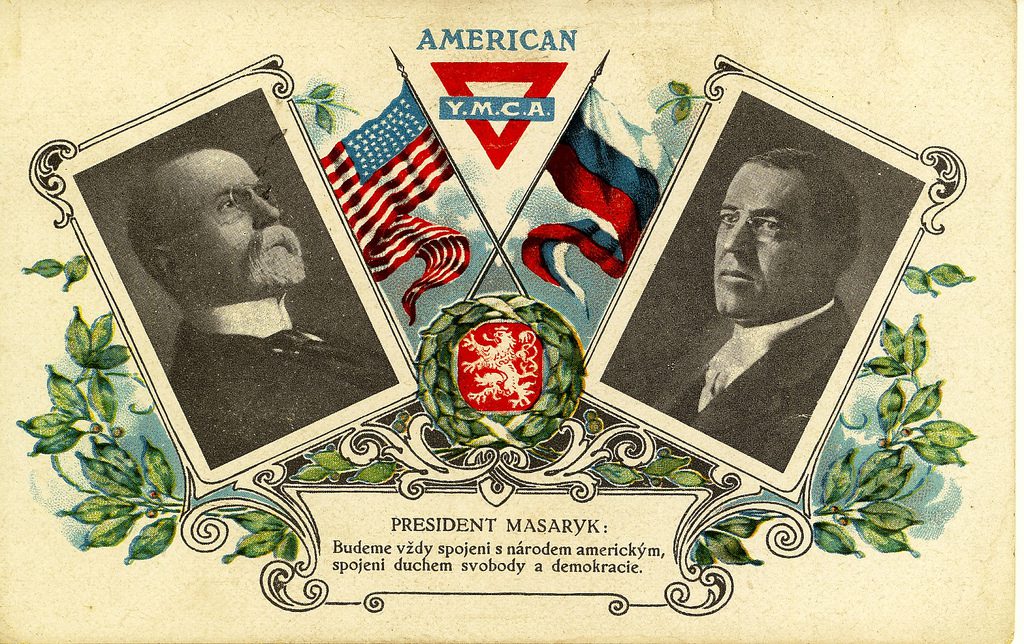 YMCA Card of Masaryk and Wilson